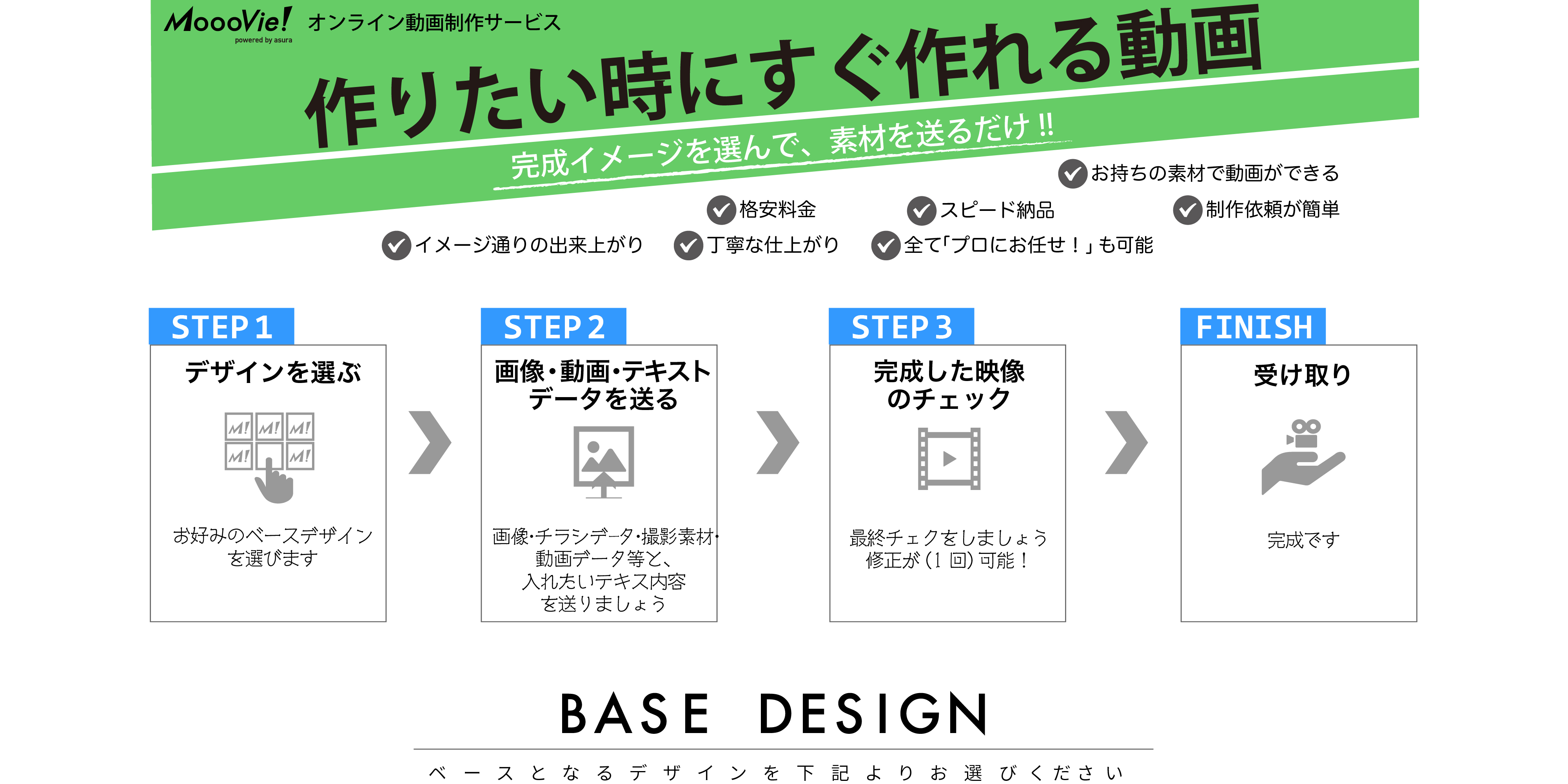 作りたい時にすぐ作れる。完成イメージを選んで送るだけ！